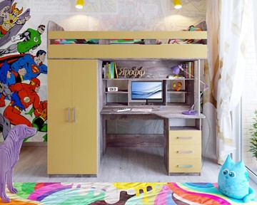 Кровать-чердак в детскую Ярофф Аракс, каркас Бетон, фасад Зира в Грозном