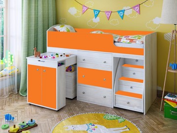 Детская кровать-шкаф Малыш 1600, корпус Винтерберг, фасад Оранжевый в Грозном