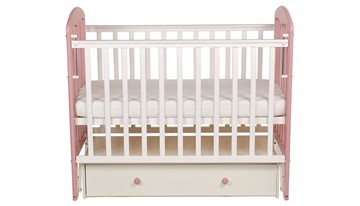 Детская кроватка Polini kids Simple 328, белый-розовый в Грозном