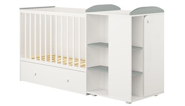 Кровать-трансформер детская с комодом POLINI Kids Ameli 800 Белый / Серый, серия AMELI в Грозном