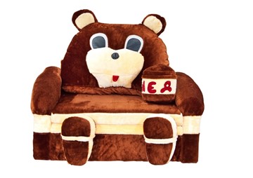 Детский диван Медведь с подушкой, ширина 120 см в Грозном