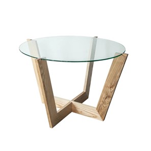 Стеклянный столик Оникс-10, Натуральный массив/Прозрачное стекло в Грозном