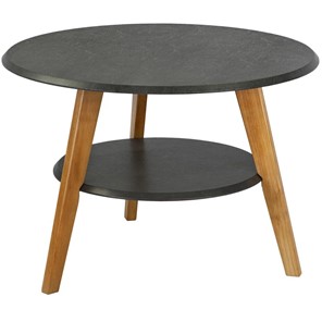 Круглый столик Мебелик BeautyStyle 17 (серый бетон-бук) в Грозном