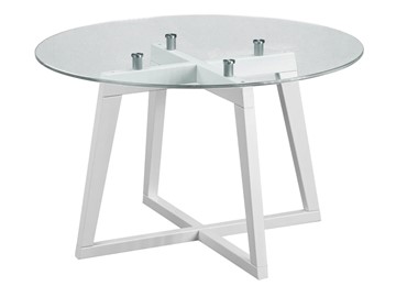 Стеклянный стол Мебелик Рилле-445 (белый) в Грозном