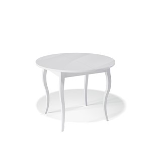 Круглый кухонный стол Kenner 1000С (Белый/Стекло белое глянец) в Грозном
