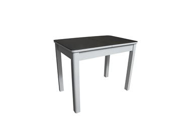 Кухонный стол раскладной СТОЛБУРГ Айсберг-2СТ белое/черное/прямые массив в Грозном