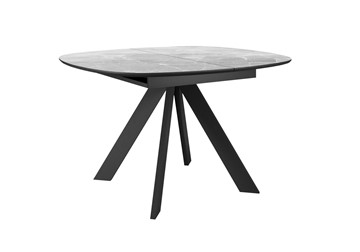 Керамический кухонный стол DikLine BK100 Керамика Серый мрамор/подстолье черное/опоры черные в Грозном