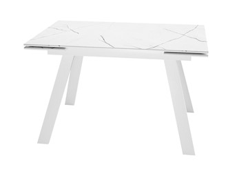 Керамический обеденный стол DikLine DKL140 Керамика Белый мрамор/опоры белые (2 уп.) в Грозном