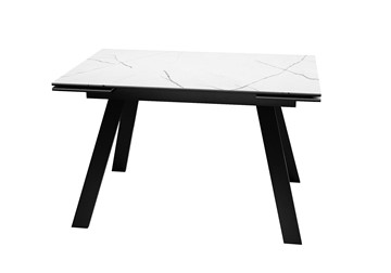 Керамический стол DikLine DKL140 Керамика Белый мрамор/опоры черные (2 уп.) в Грозном