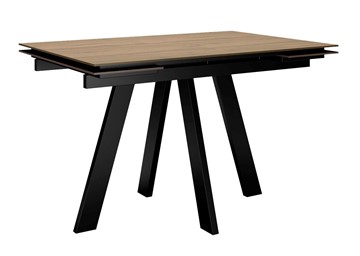 Кухонный стол раскладной DikLine DM120 Дуб галифакс / опоры черные в Грозном