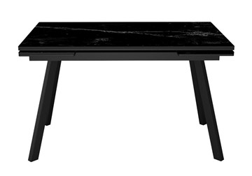 Стол обеденный раздвижной DikLine SKA125 Керамика Черный мрамор/подстолье черное/опоры черные (2 уп.) в Грозном