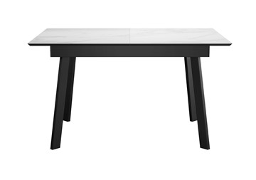 Керамический обеденный стол DikLine SKH125 Керамика Белый мрамор/подстолье черное/опоры черные (2 уп.) в Грозном