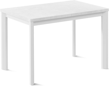 Кухонный раскладной стол Кубика Нагано-1L (ноги металлические белые, белый цемент) в Грозном