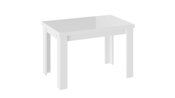 Кухонный стол раздвижной ТриЯ Норман тип 1, цвет Белый/Стекло белый глянец в Грозном
