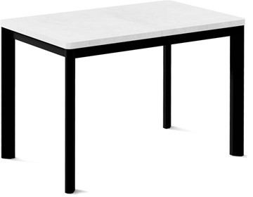 Кухонный стол раздвижной Кубика Токио-1L (ноги металлические черные, белый цемент) в Грозном
