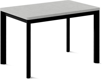 Кухонный раздвижной стол Кубика Токио-2L (ноги металлические черные, светлый цемент) в Грозном