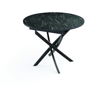 Раздвижной стол 55.04 Адажио, мрамор черный/черный/металл черный в Грозном