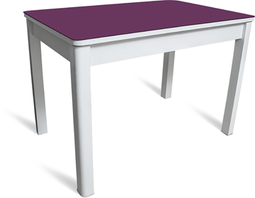 Кухонный стол Айсберг-4 СТ белое/фиолетовое/массив в Грозном