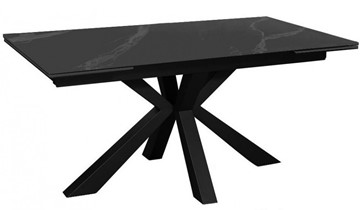 Раскладной стол раздвижной DikLine SFE140 Керамика Черный мрамор/подстолье черное/опоры черные (2 уп.) в Грозном