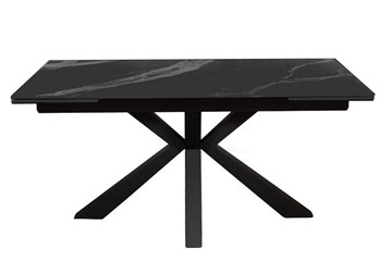 Керамический стол раздвижной DikLine SFE160 Керамика Черный мрамор/подстолье черное/опоры черные (2 уп.) в Грозном