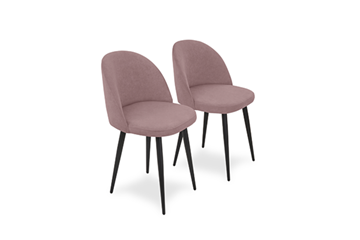 Комплект из 2-х кухонных стульев Brendoss Лайт розовый черные ножки в Грозном