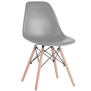 Комплект обеденных стульев 4 шт. BRABIX "Eames CF-010", пластик серый, опоры дерево/металл, 532632, 2033A в Грозном