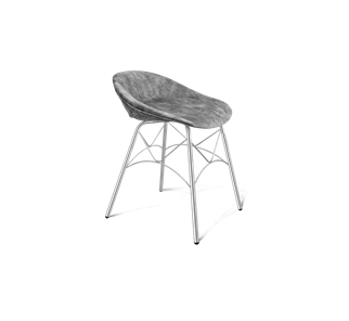 Обеденный стул SHT-ST19-SF1 / SHT-S107 (дымный/хром лак) в Грозном