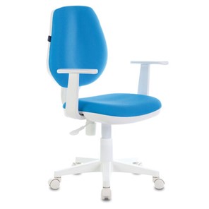 Компьютерное кресло Brabix Fancy MG-201W (с подлокотниками, пластик белый, голубое) 532411 в Грозном