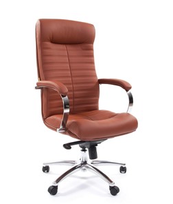 Кресло компьютерное CHAIRMAN 480 Экокожа Terra 111 (коричневая) в Грозном