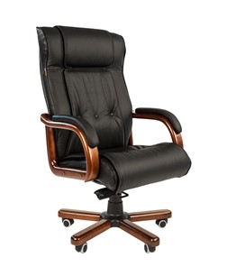 Кресло компьютерное CHAIRMAN 653 кожа черная в Грозном