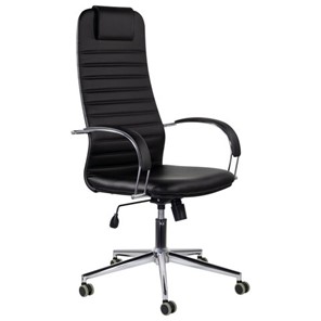 Компьютерное кресло Brabix Premium Pilot EX-610 CH (хром, кожзам, черное) 532418 в Грозном