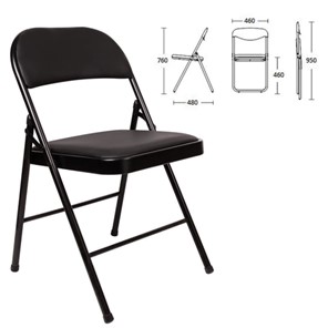 Офисный стул складной Brabix Golf Plus CF-003 Комфорт (черный каркас, кожзам черный) 531566 в Грозном