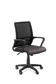 Кресло в офис Акцент, сетка YM/ткань Bahama / черная/серая в Грозном