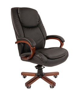 Кресло офисное CHAIRMAN 408 кожа черная в Грозном