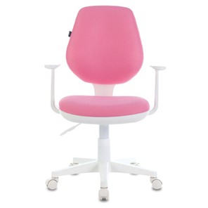 Компьютерное кресло Brabix Fancy MG-201W (с подлокотниками, пластик белый, розовое) 532409 в Грозном