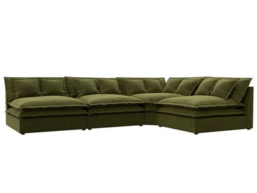 Угловой диван Лига-040, Зеленый (микровельвет) в Грозном