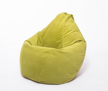 Кресло-мешок Груша малое, велюр однотон, травянное в Грозном