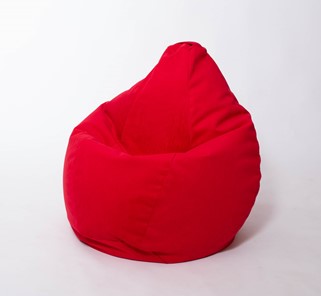 Кресло-мешок Груша большое, велюр однотон, красное в Грозном