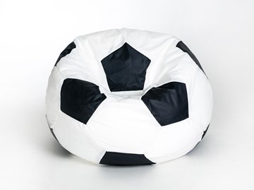 Кресло-мешок Мяч малый, бело-черный в Грозном
