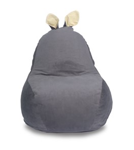 Кресло-мешок Зайка (короткие уши), тёмно-серый в Грозном