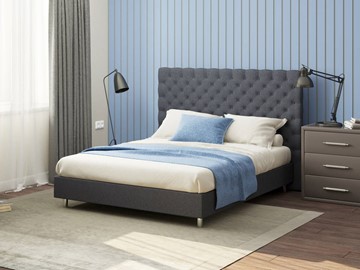 Двуспальная кровать Proson Paris Boxspring Standart 200х200, Рогожка (Savana Grey (серый)) в Грозном