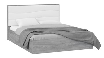Кровать с мягким изголовьем Миранда тип 1 (Дуб Гамильтон/Белый глянец) в Грозном