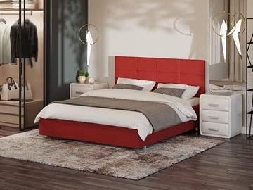 Кровать в спальню Proson Neo 160х200, Велюр (Forest 13 Красный) в Грозном