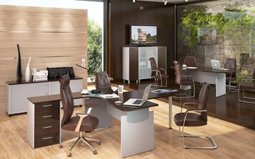 Набор мебели в офис OFFIX-NEW для двух сотрудников и руководителя в Грозном