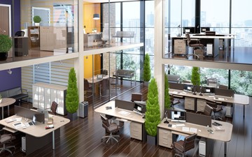 Комплект офисной мебели Xten в опенспэйс для четырех сотрудников в Грозном