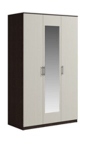 Шкаф 3 двери Genesis Светлана, с зеркалом, венге/дуб молочный в Грозном