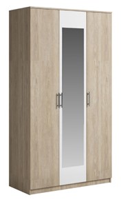Шкаф 3 двери Genesis Светлана, с зеркалом, белый/дуб сонома в Грозном
