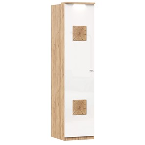 Шкаф одностворчатый с декор. накладками Фиджи 659.225, белый в Грозном