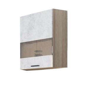 Шкаф кухонный со стеклом Модус, Ш500с/720, цемент светлый в Грозном