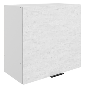 Кухонный навесной шкаф Стоун L600 Н566 (1 дв. гл.) (белый/белая скала) в Грозном